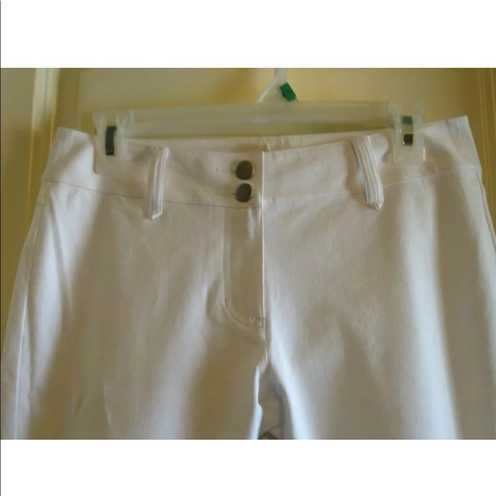 Eileen Fisher White Slim Trouser